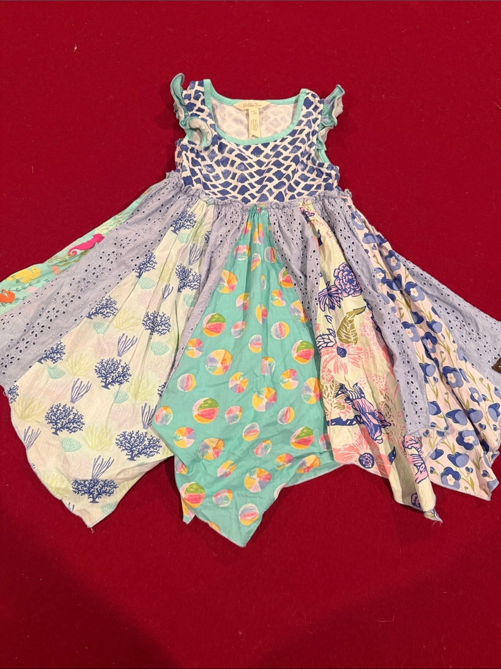 Matilda Jane Girls' Multicolor Patchwork Summer Dress